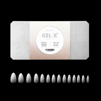Ombré Gel-X® Forme Amande Naturelle - Taille M - Boîte de 210 capsules