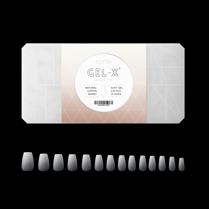Ombré Gel-X® Forme Coffin Naturelle - Taille S - Boîte de 210 capsules