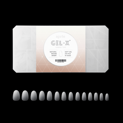 Ombré Gel-X® Forme Ronde Naturelle - Taille S - Boîte de 210 capsules