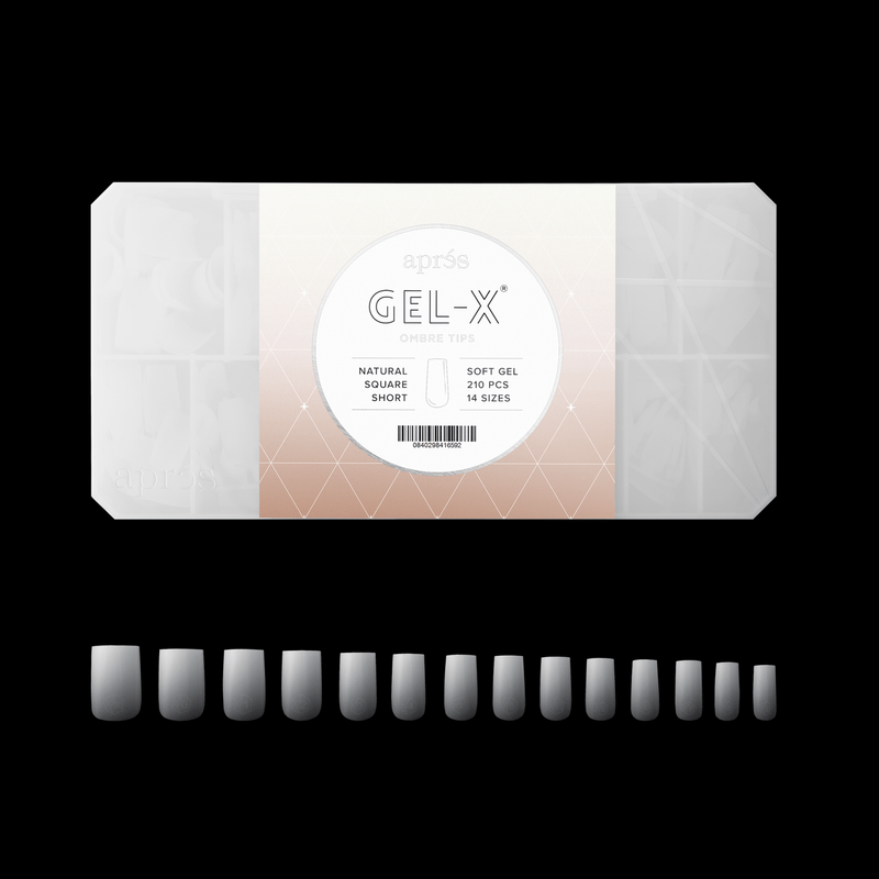Ombré Gel-X® Forme Carrée Naturelle - Taille S - Boîte de 210 capsules