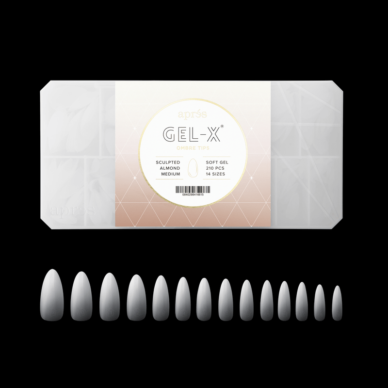 Ombré Gel-X® Forme Amande Sculptée - Taille L - Boîte de 210 capsules