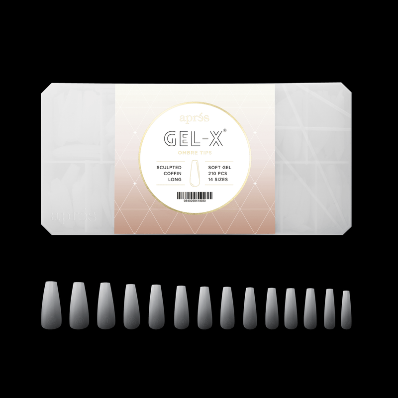 Ombré Gel-X® Forme Coffin Sculptée - Taille L - Boîte de 210 capsules
